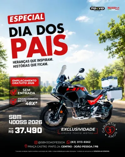 SBM 400ss 2026 0km - Financiamento em até 48x Com Possibilidade Sem Entrada.