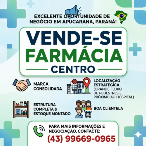Vende-se farmácia centro Apucarana