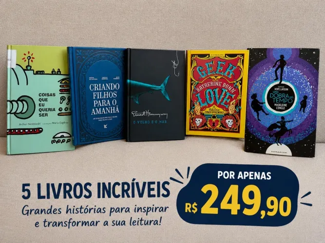 Kit de 5 livros o velho e o mar + geek love + uma dobra no tempo