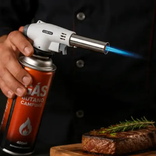 maçarico culinário profissional portátil regulagem gourmet bico gás bt-005