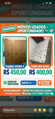 Vendo cama e guarda roupa super novo