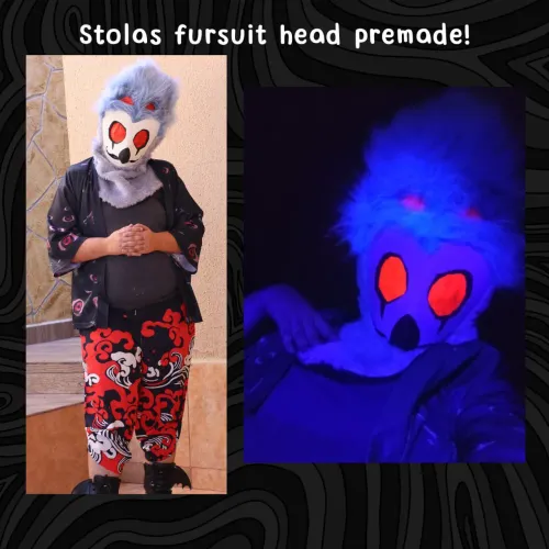 Cabeça de fursuit Stolas - Helluva Boss - produto artesanal NOVO