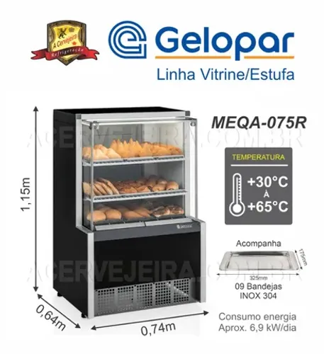 Estufa quente de salgado 