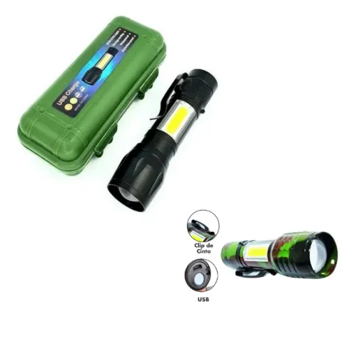 Lanternas Recarregável Tática Usb - Preta e Camuflada