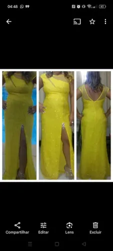 Vestido festa amarelo 