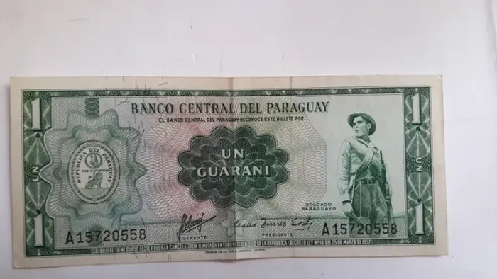 Cédula Antiga de 1 guarani -Paraguay - MBC