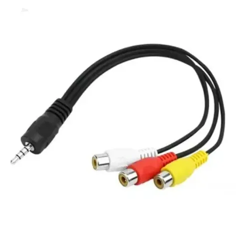 Cabo P3 Com 3 Rca Femea P2 Para Áudio Vídeo Tv P2 X Av