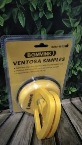 Ventosa Simples em Borracha com Alça em Plástico Bomvink capacidade máxima 45kgf - Unidade