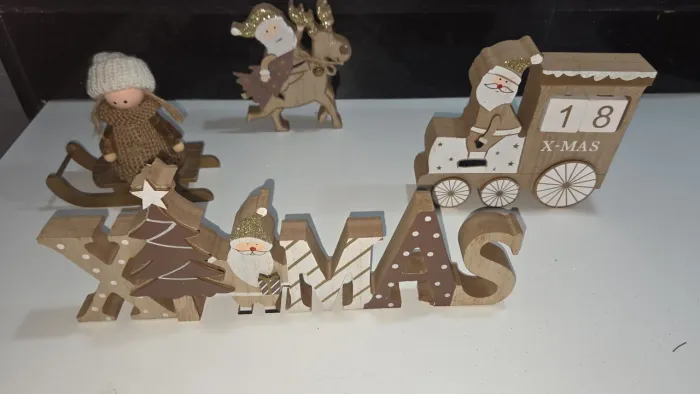 Kit 4 Adornos Natal P_em madeira 