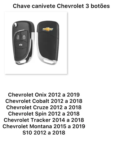 Chave canivete Chevrolet 3 botões modelo cromado