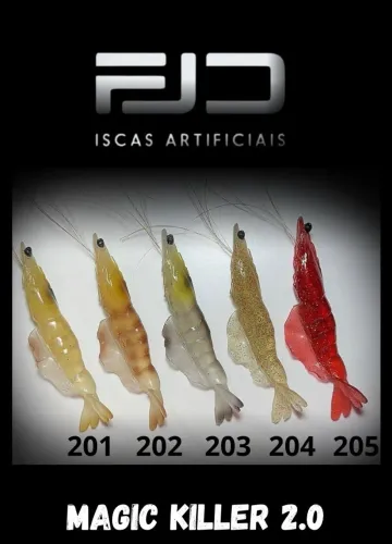 Isca Soft Camarão FJD Magic Killer 2.0 9,5cm | Cartela com 2 unidades R$ 24,00
