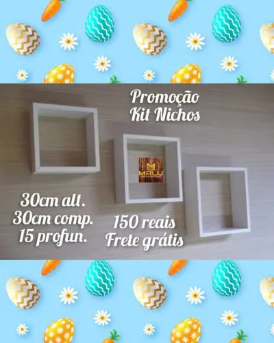 Kit de 3 Nichos para Decoração - Frete Grátis