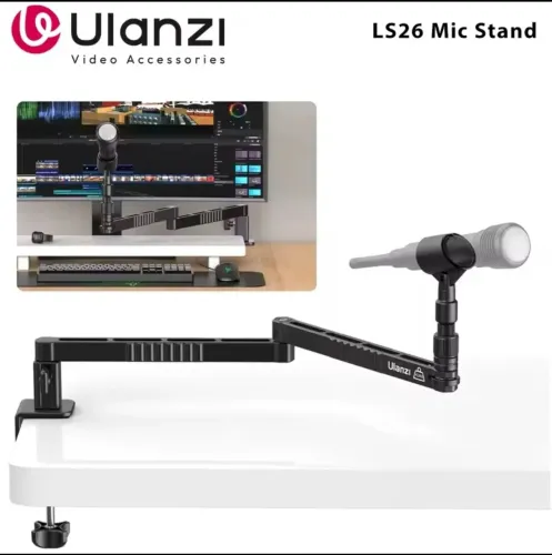 Suporte Articulado Ulanzi LS26 Para Microfone Mesa Até 2kg Com Clamp Ajustável
