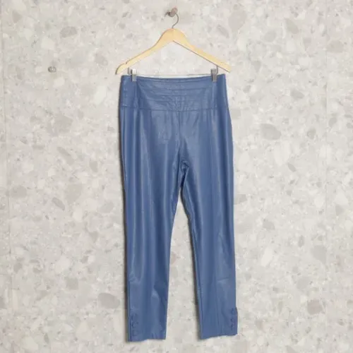 CALÇA COURO ECOLÓGICO AZUL LOFTYSTYLE M