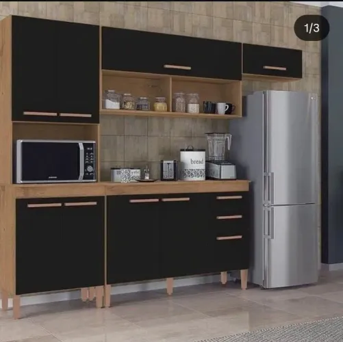Armário de cozinha Preto 