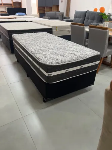Cama Box Baú Solteiro + Colchão de Molas Ensacadas Prime
