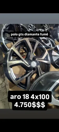 roda 18 lançamento exclusivo polo gts diamante fumê top 4x100 e 5x100<br>
