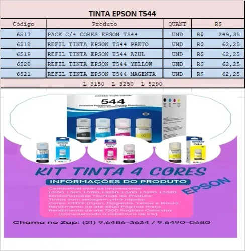 Tinta Epson T544