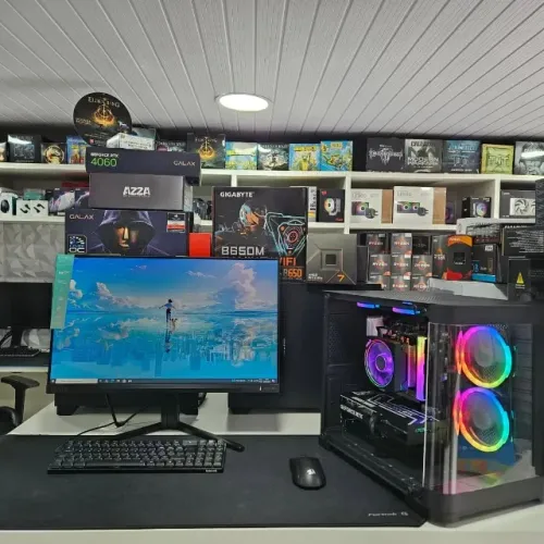Pc Gamer Ryzen 7 7700 + RTX 4060 + Monitor 24pl Novo Garantia de 1 ano