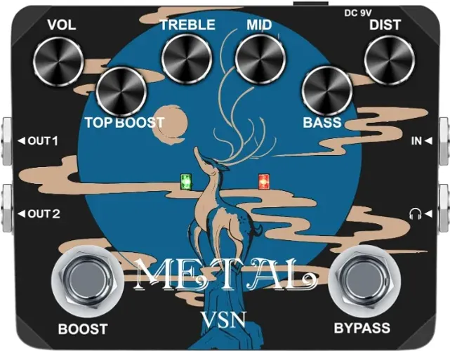 Pedal Guitarra Baixo Rowin Metal Top Boost Saída Fone Vsn Edition