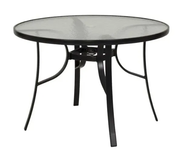 Mesa SUN tampo em vidro Estrutura em aluminio Cor Café NOVA