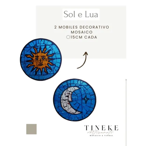 Móbiles Mosaico Sol e Lua