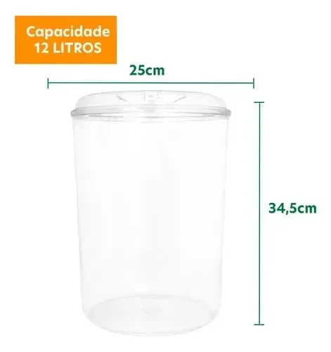 Potes de acrílico com concha para lojas granel, cereais, aquário...
