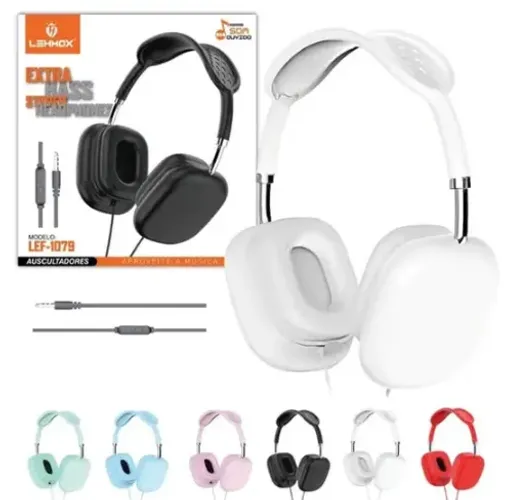 Headset Headphone Fone de ouvido Com Fio com Microfone LEF-1079 z912