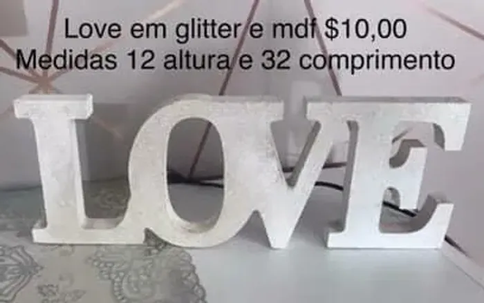 Love em Glitter e MDF - Decoração