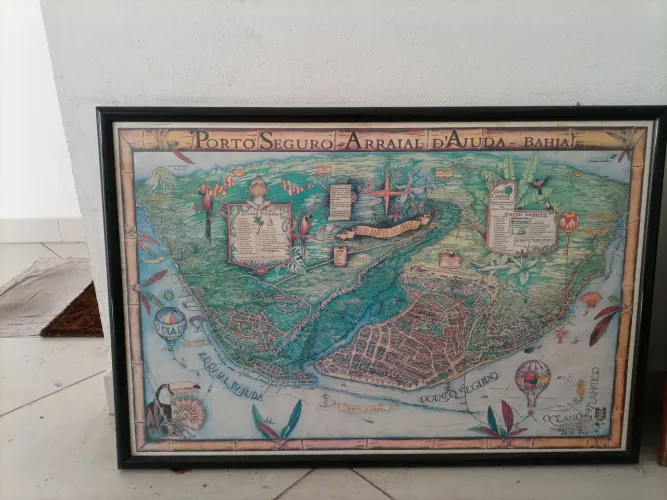 Quadro Mapa Porto Seguro e Arraial D'Ajuda - Bahia