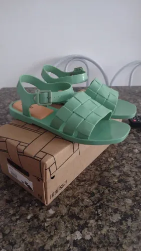 Melissa basket sandal verde com laranja 38