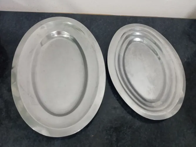 Travessas de Aço Inox Oval - Perfeitas para Servir