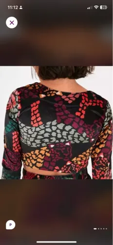 Blusa cropped Farm veludo P