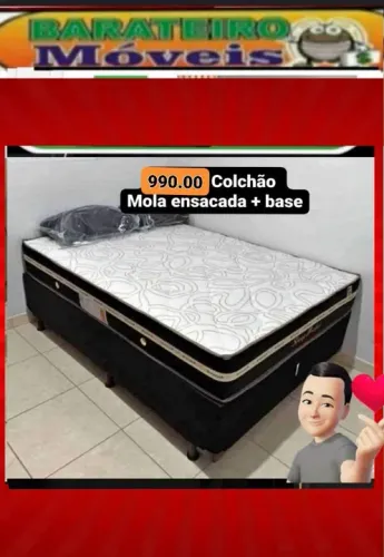 Colchão de mola ensacada + base