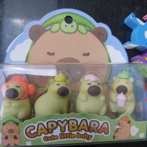 Kit Borrachas Infantil Capivara e Tab Squishy.