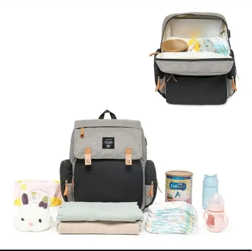 Bolsa Maternidade Bebê Lequeen Grace Smart Multifuncional Térmica - Preto+Cinza