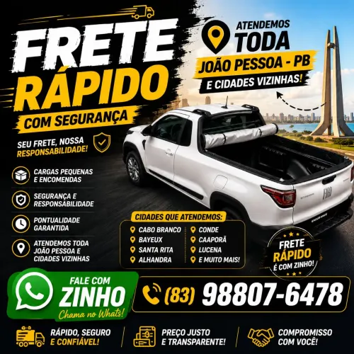 FRETE EM TODA JOÃO PESSOA PB