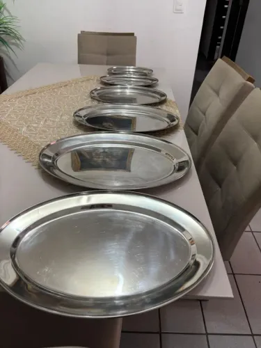 Jogo de travessa de inox