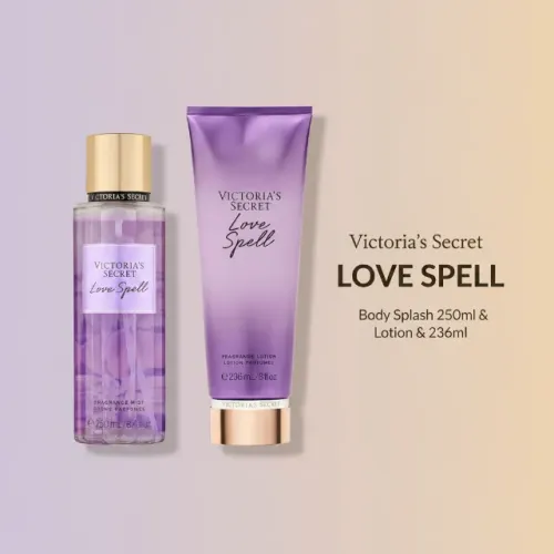 KIT Victoria's Secret Love Spell Creme Hidratante 236ml Body Splash 250ml