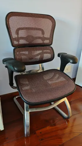 Cadeira Ergohuman Fixa Ergonômica Mesh Base Cromada Regulagem na Lombar
