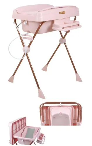 Banheira Burigotto Rosa com Trocador - Semi Nova