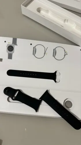Pulseira Original Apple Watch Preta (P/M e M/G) + Caixa Original