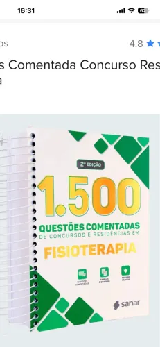 Livro 1.500 questões para concurso e residência fisioterapia