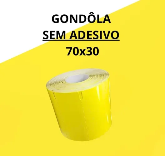 Etiqueta gôndola 70 X 30 amarela 9 rolos