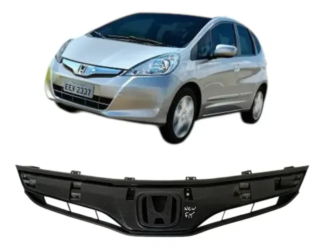 Grade Dianteira Superior Honda Fit 2013 2014 Original Preto Fosco