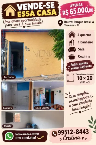 Vende se uma casa no Residencial parque Brasil 4