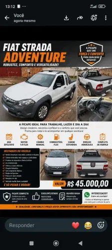 Fiat Strada Adventure 1.8/ 1.8 Locker Flex CE 2013