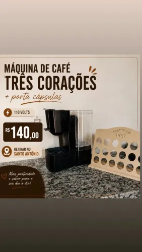 Máquina de café três corações + porta cápsulas 