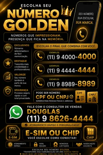Compre E-SIM ou Chip Físico com Números Golden