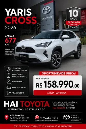 Toyota Yaris Cross XRE 1.5 16V 5p Aut. 2026